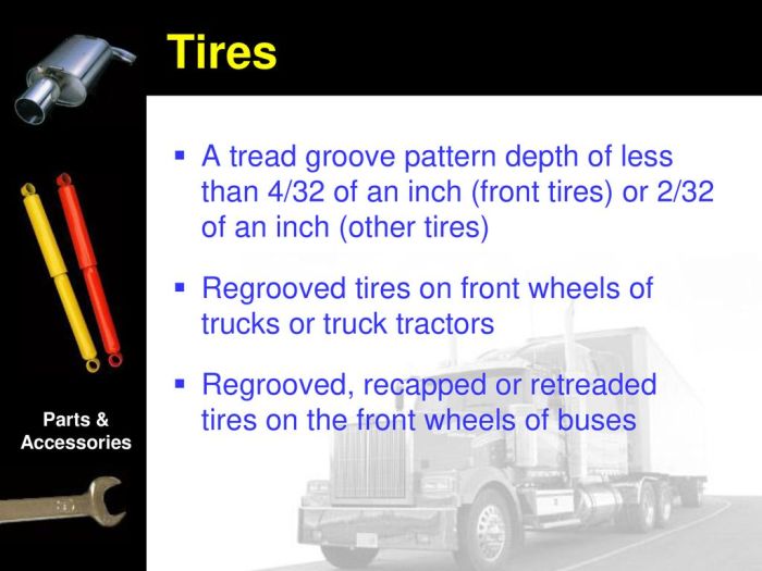 Buses may have recapped or regrooved tires