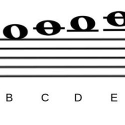 Bass clef notes with ledger lines