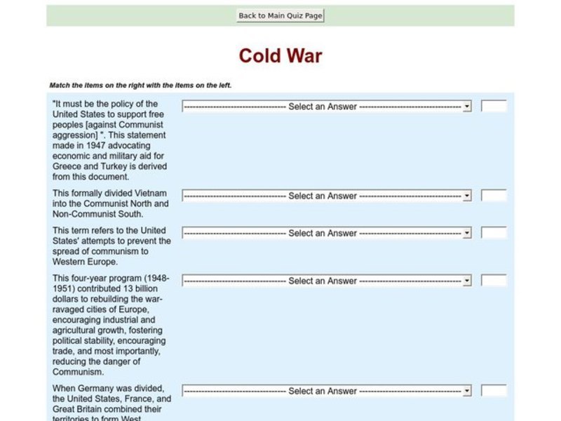 Cold war packet answer key