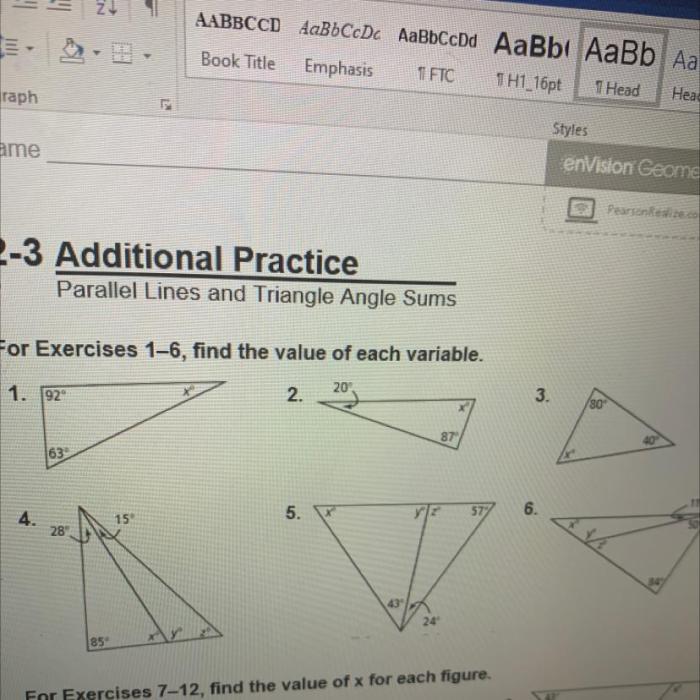 Envision geometry 4-2 additional practice answers