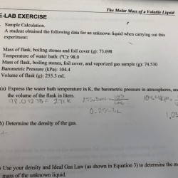 Experiment 9 molar mass of a volatile liquid